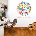 Ver imagem 1 de ADESIVO DE PAREDE - FRASE: MUSIC IS MY LIFE 2 - 62X70