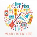 Ver imagem 2 de ADESIVO DE PAREDE - FRASE: MUSIC IS MY LIFE 2 - 62X70