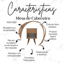 Ver imagem 7 de Kit 2 Mesas de Cabeceira Retrô Pés Palito 100% Mdf Plancasa Louro Freijo