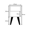 Ver imagem 5 de Kit 2 Mesas de Cabeceira Retrô Pés Palito 100% Mdf Plancasa Louro Freijo