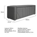 Ver imagem 5 de Calçadeira Baú Queen 160 Cm Para Cama Box Suede Cinza