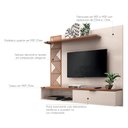 Ver imagem 2 de Painel para TV Chennai até 50 Polegadas Off White/Nature - Gran Belo
