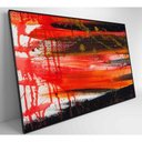 Ver imagem 5 de Quadro Pintura Vermelho 90x60 Cm Vidro Impresso