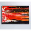 Ver imagem 4 de Quadro Pintura Vermelho 90x60 Cm Vidro Impresso