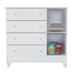 Berço Americano Mirelle e Cômoda Infantil Selena Branco Brilho - Carolina - 5