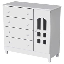 Berço Americano Mirelle e Cômoda Infantil Selena Branco Brilho - Carolina - 4