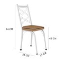 Ver imagem 2 de Kit 8 Cadeiras de Cozinha Delaware Estampado Rattan Bege Pés de Ferro Branco