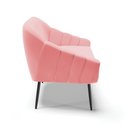 Ver imagem 4 de Namoradeira Giovana 02 Lugares Suede Rose Pés Palito de Ferro - D’Rossi