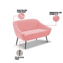 Ver imagem 6 de Namoradeira Giovana 02 Lugares Suede Rose Pés Palito de Ferro - D’Rossi