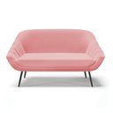 Ver imagem 3 de Namoradeira Giovana 02 Lugares Suede Rose Pés Palito de Ferro - D’Rossi