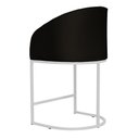Ver imagem 4 de Cópia - Poltrona Banqueta Mia Estofada Base Metal Branco Tecido Veludo - Estopar Poltrona Mia Base B