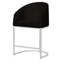 Ver imagem 1 de Cópia - Poltrona Banqueta Mia Estofada Base Metal Branco Tecido Veludo - Estopar Poltrona Mia Base B