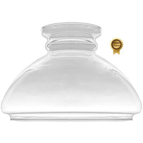 Cupula de Vidro Liso Transp 26,5 para Lustre e Candelabro
