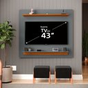Ver imagem 2 de Painel para Sala Home Prime Estante para Tv até 43 Polegadas com Prateleiras - Jm3 Móveis:cinza