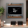 Painel para Sala Home Prime Estante para Tv até 43 Polegadas com Prateleiras - Jm3 Móveis:cinza - 2
