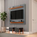 Ver imagem 3 de Painel para Sala Home Prime Estante para Tv até 43 Polegadas com Prateleiras - Jm3 Móveis:cinza