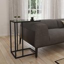 Ver imagem 1 de Mesa Lateral Elena Preta Tampa de Vidro - Cor: Preto