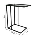 Ver imagem 2 de Mesa Lateral Elena Preta Tampa de Vidro - Cor: Preto