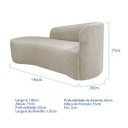 Ver imagem 3 de Kit Divã Recamier Orgânico França 140cm Lado Esquerdo e 2 Poltronas Amore Linho