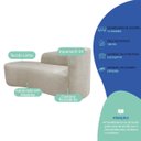 Ver imagem 4 de Kit Divã Recamier Orgânico França 140cm Lado Esquerdo e 2 Poltronas Amore Linho