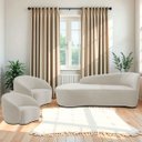 Ver imagem 1 de Kit Divã Recamier Orgânico França 140cm Lado Esquerdo e 2 Poltronas Amore Linho
