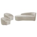 Ver imagem 2 de Kit Divã Recamier Orgânico França 140cm Lado Esquerdo e 2 Poltronas Amore Linho
