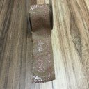 Ver imagem 4 de Fitas Decorativas Aramadas - Unidade Linho Natural Envelhecido E Arabescos Cobre FT786