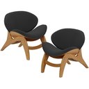 Ver imagem 1 de Kit 2 Poltronas Decorativa Orgânica Sala Living Kadosh L02 Bouclê Preto - Lyam Decor