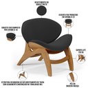 Ver imagem 4 de Kit 2 Poltronas Decorativa Orgânica Sala Living Kadosh L02 Bouclê Preto - Lyam Decor