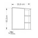 Ver imagem 3 de Espelheira para Banheiro 1 Porta e Prateleiras Branco - Mgm