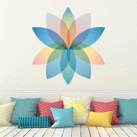 ADESIVO DE PAREDE - MANDALA 8 - FLOR-DE-LÓTUS - 66X70