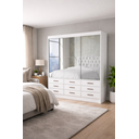 Ver imagem 1 de Guarda Roupa 9 Gavetas 3 Portas Espelhado Sunset-grand Line