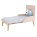 Ver imagem 3 de Jogo de Quarto Infantil Theo Guarda Roupa 3 Portas e Berço Rosa Fosco com Pés Madeira Natural - Rell