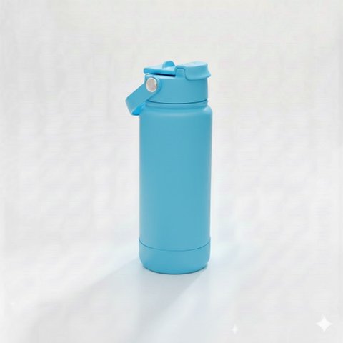 Garrafa Térmica Tr-008 1000ml Aço Inox com Protetor de Silicone:Azul