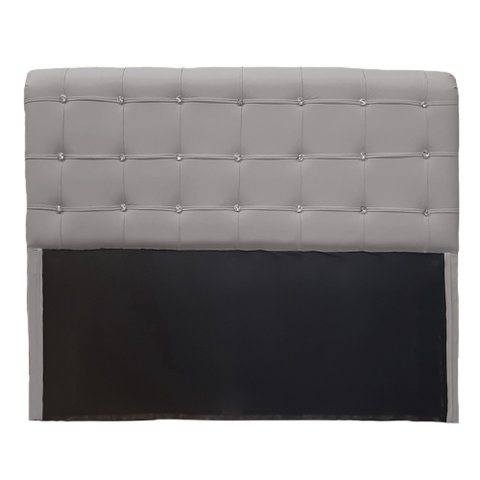 Cabeceira Cristal Suede Cinza 1,40 - Dominic Decor