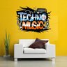 ADESIVO DE PAREDE - FRASE: TECHNO MUSIC - 119X91 - 1