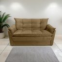 Ver imagem 4 de Sofá Small 3 Lugares Conforto 160cm Suede Cappuccino Decor Herrero 36kg