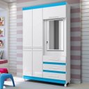 Ver imagem 6 de Guarda-Roupa Solteiro com Espelho 6 Portas 3 Gavetas Fusion Albatroz Móveis