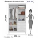 Ver imagem 5 de Guarda-Roupa Solteiro com Espelho 6 Portas 3 Gavetas Fusion Albatroz Móveis