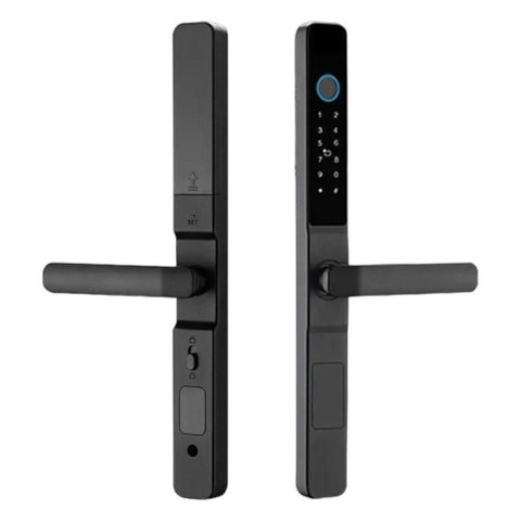 Fechadura Digital S617 Biometria Bluetooth Senha Cartão USB IP65 para Porta de Alumínio