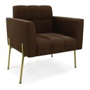 Ver imagem 4 de Sofá Namoradeira e 2 Poltronas Pé de Ferro Dourado Elisa Suede D03 - D’Rossi