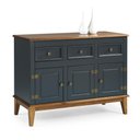 Ver imagem 1 de Balcão de Madeira Maciça 3 Portas e 3 Gavetas - Azul Petróleo