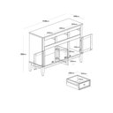 Ver imagem 3 de Balcão de Madeira Maciça 3 Portas e 3 Gavetas - Azul Petróleo