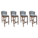 Ver imagem 1 de Kit 4 Banquetas Altas de Madeira Maciça Ana em Linho Premium Cor do Assento: Cinza Linho