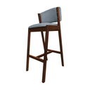 Ver imagem 3 de Kit 4 Banquetas Altas de Madeira Maciça Ana em Linho Premium Cor do Assento: Cinza Linho
