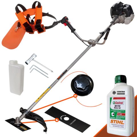 Roçadeira Cortador de Grama Anmax Cg430-b 43cc 1,7hp 12.000rpm + Óleo Stihl 2 Tempos