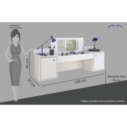 Penteadeira Camarim Suspenso com Espelho Atração Albatroz Móveis - 7