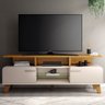 Rack para Sala de Estar Tv 60 Pol Orgânico 160cm Émile B01 Off White Cinamomo - Lyam Decor - 2