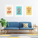 Ver imagem 1 de Kit 3 Quadros Grandes Viagem 60x48cm:moldura Branca
