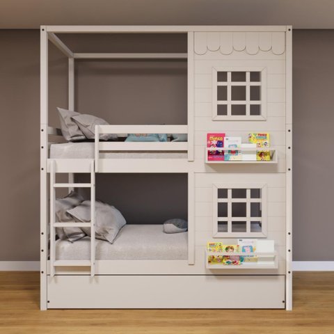 Treliche Casinha Reta 2 Janelas Madeira Branco